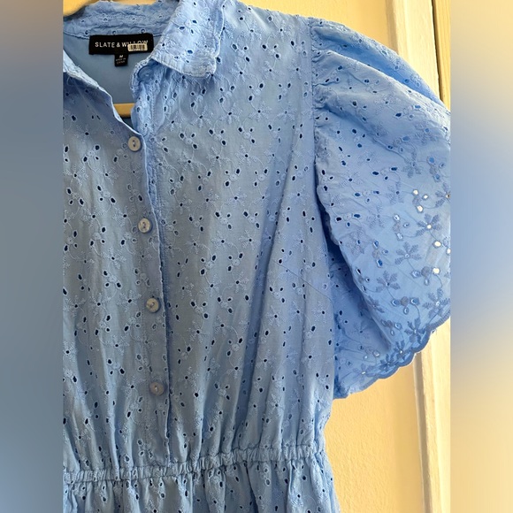 Slate & Willow | Blue Eyelet Dress - Picture 5 of 5